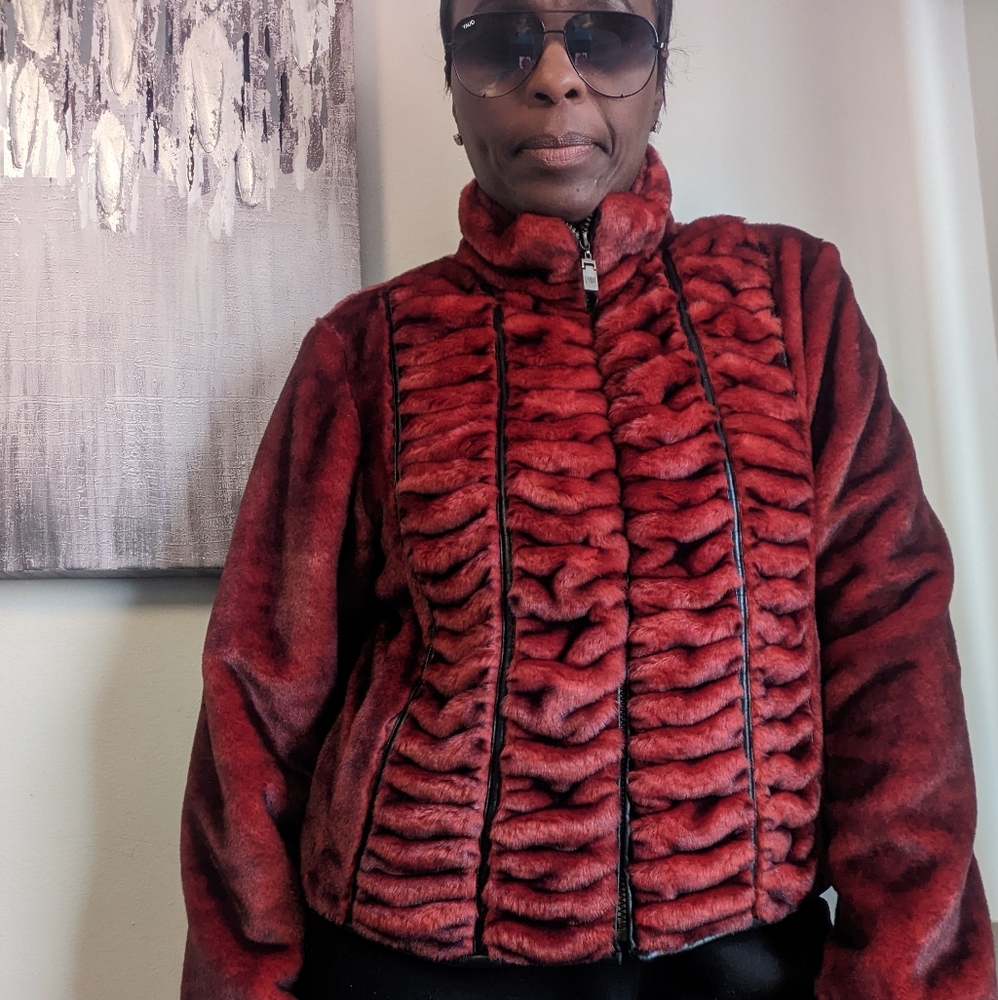 Red Faux Fur Jacket